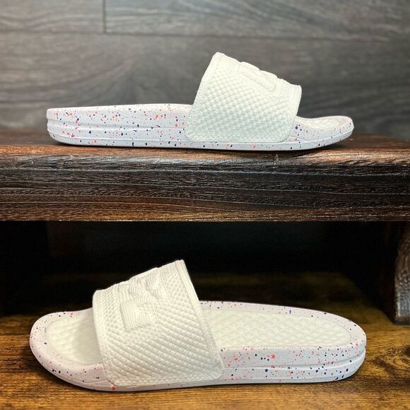 APL Big Logo TechLoom Slide Sandal in White/Impulse Red/Blue Haze.🤍💙 Size 5. N - Picture 6 of 16